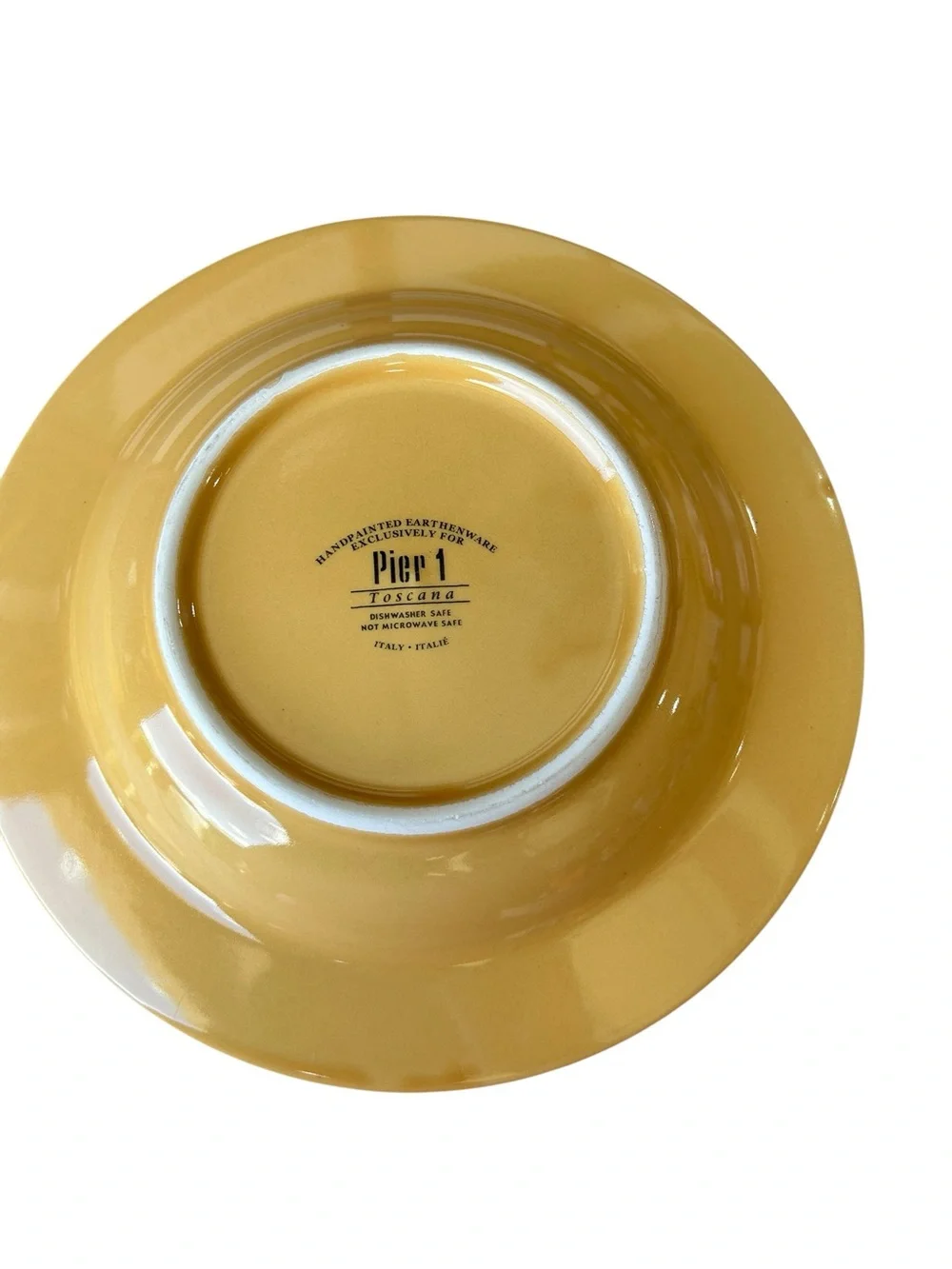 Pier 1 Imports Toscana Gold Wide Rim Soup, Pasta or Salad Bowl 9.5” Hand Painted